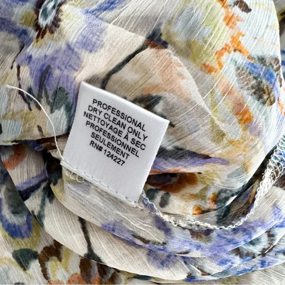 Misa Las Angles Kayla Mini Dress Sketched Floral Smocked Tie Neck - Picture 12 of 16